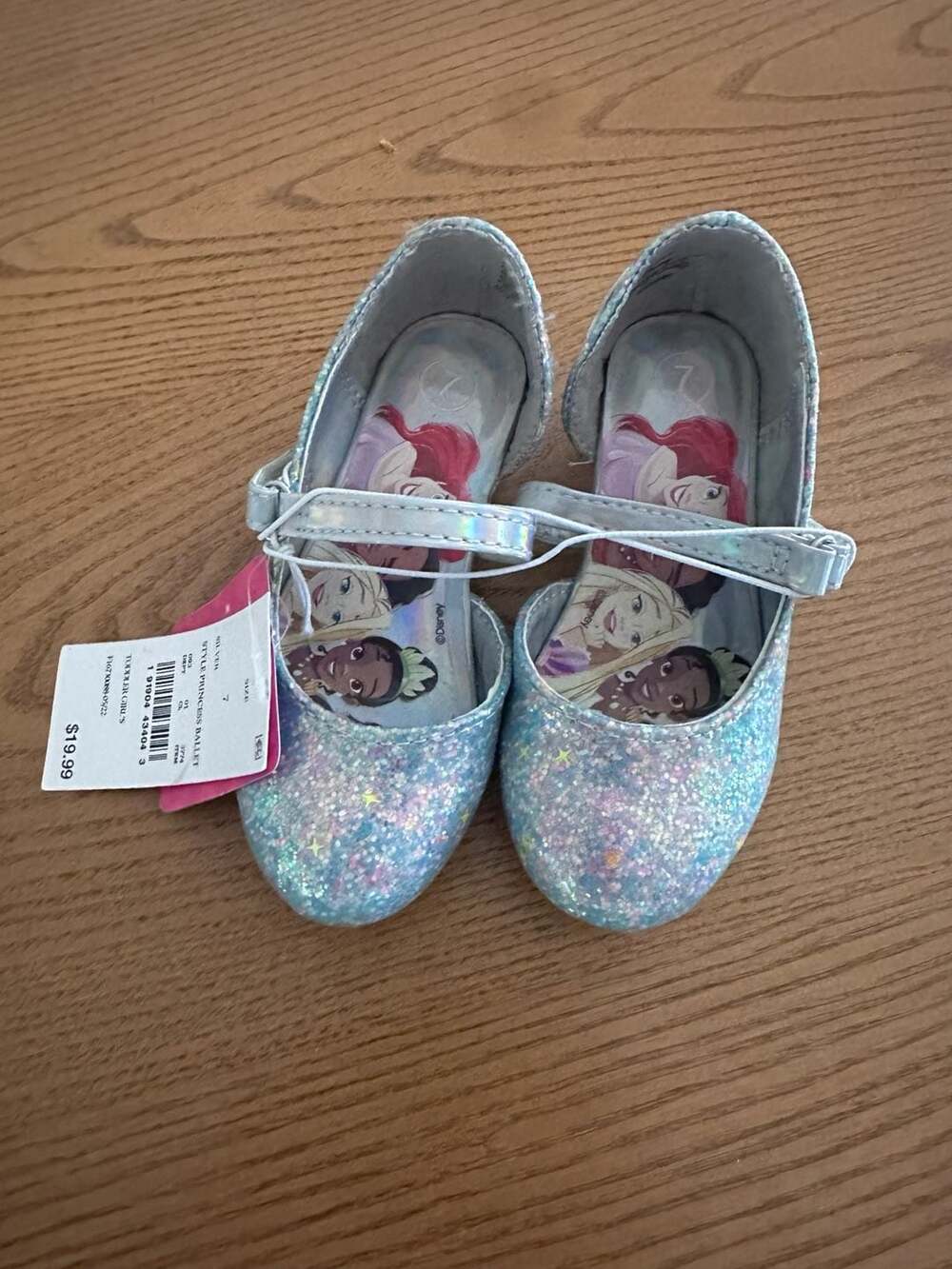 Disney Princess Princess Ballet Flats Size 7 Silver Glitter